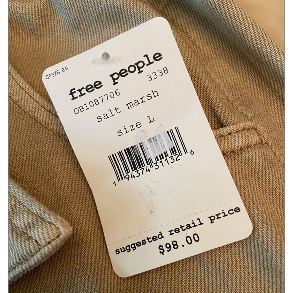 NWT FREE PEOPLE - See You Sometime Paperbag Safari Shorts Salt Marsh Size Large - Picture 8 of 10